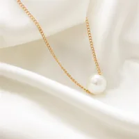 Simple Pearl Ball Short Necklace Korean Star Simple Clothing Clavicle Chain Wholesale Nihaowholesale main image 1
