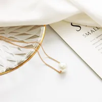 Simple Pearl Ball Short Necklace Korean Star Simple Clothing Clavicle Chain Wholesale Nihaowholesale main image 4