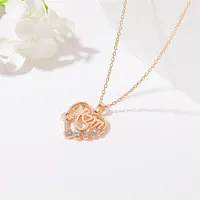 Necklace Diamond Mom Heart Diamond Necklace Gift Love Letter Necklace Wholesale Nihaowholesale main image 3