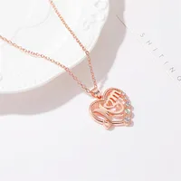 Necklace Diamond Mom Heart Diamond Necklace Gift Love Letter Necklace Wholesale Nihaowholesale main image 4