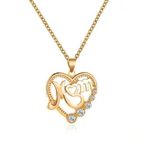 Necklace Diamond Mom Heart Diamond Necklace Gift Love Letter Necklace Wholesale Nihaowholesale sku image 2