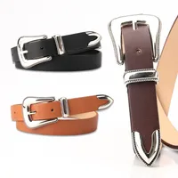 Ladies Belt Retro Three-piece Carved Buckle Dress Decoration Pu Belt With Jacket Wholesale Nihaowholesale main image 1