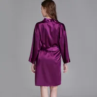 Cross-border Pajamas Women's Spring And Summer Silk Ice Silk Robe Foreigners Plus Size Bathrobe Morning Gowns Ladies Summer Loungewear main image 3