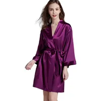 Cross-border Pajamas Women's Spring And Summer Silk Ice Silk Robe Foreigners Plus Size Bathrobe Morning Gowns Ladies Summer Loungewear main image 1