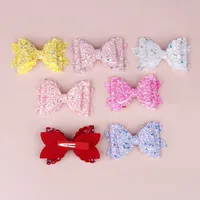 Girls Three-tier Bow-knot Hairpin Children's Sequined Bow-knot Edging Clip Colored Hair Clips Wholesale main image 2