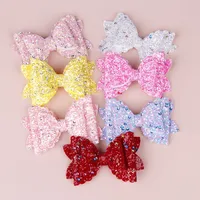 Girls Three-tier Bow-knot Hairpin Children's Sequined Bow-knot Edging Clip Colored Hair Clips Wholesale main image 3