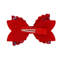 Girls Three-tier Bow-knot Hairpin Children's Sequined Bow-knot Edging Clip Colored Hair Clips Wholesale main image 5