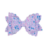 Girls Three-tier Bow-knot Hairpin Children's Sequined Bow-knot Edging Clip Colored Hair Clips Wholesale sku image 2
