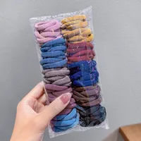Korean Candy Color Towel Hair Ring Combination Set Simple And Versatile Rubber Band Hair Headdress Wholesale Nihaowholesale sku image 7