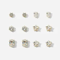 Hot-selling Geometric Zircon 6 Pairs Of Earrings Set Creative Retro Simple Embedded Diamond Earrings Wholesale main image 1