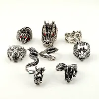Hot-selling Jewelry Retro Punk Ring Leading Tiger Animal Big Ring Wholesale Nihaowholesale main image 1