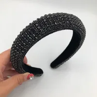 Fashion Colorful Diamond Sponge Hair Hoop Female Wide Version Baroque Wind Headband Wholesale sku image 2
