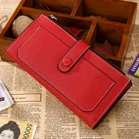 Korean Creative New Zipper Buckle Clutch Bag Long Multi-functional Pu Leather Wallet Wholesale Nihaowholesale main image 1