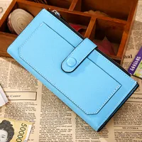 Korean Creative New Zipper Buckle Clutch Bag Long Multi-functional Pu Leather Wallet Wholesale Nihaowholesale sku image 2