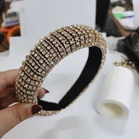 Fashion Colorful Diamond Sponge Hair Hoop Female Wide Version Baroque Wind Headband Wholesale sku image 4