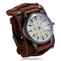 Hot-selling  Retro Cowhide Watch Adjustable Punk Men's Leather Bracelet Wholesale Nihaowholesale main image 1