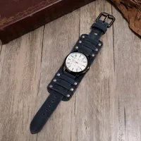 Hot-selling  Retro Cowhide Watch Adjustable Punk Men's Leather Bracelet Wholesale Nihaowholesale main image 3