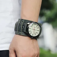 Hot-selling  Retro Cowhide Watch Adjustable Punk Men's Leather Bracelet Wholesale Nihaowholesale main image 4