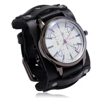 Hot-selling  Retro Cowhide Watch Adjustable Punk Men's Leather Bracelet Wholesale Nihaowholesale main image 5