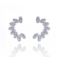 All-matching Jewelry Semicircular Zircon Earrings Daily C-shaped Earrings Wholesale Nihaowholesale main image 1
