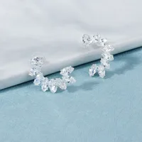 All-matching Jewelry Semicircular Zircon Earrings Daily C-shaped Earrings Wholesale Nihaowholesale main image 2