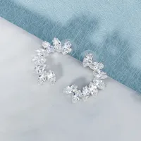 All-matching Jewelry Semicircular Zircon Earrings Daily C-shaped Earrings Wholesale Nihaowholesale main image 3
