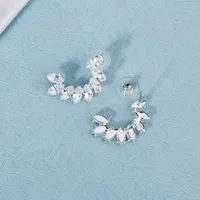 All-matching Jewelry Semicircular Zircon Earrings Daily C-shaped Earrings Wholesale Nihaowholesale main image 4