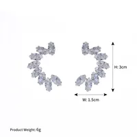 All-matching Jewelry Semicircular Zircon Earrings Daily C-shaped Earrings Wholesale Nihaowholesale main image 5