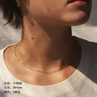 Fashion Short Women's Chain 316l Titanium Steel 14k Gold Plated Necklace Clavicle Chain Nihaowholesale main image 2