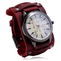 Hot-selling  Retro Cowhide Watch Adjustable Punk Men's Leather Bracelet Wholesale Nihaowholesale sku image 4