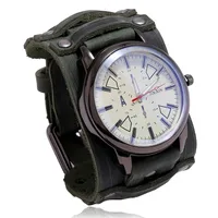 Hot-selling  Retro Cowhide Watch Adjustable Punk Men's Leather Bracelet Wholesale Nihaowholesale sku image 5
