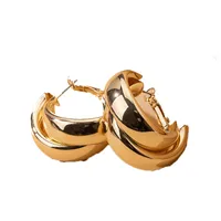 Exaggerated Round Cross Earrings South Korea Trendy Ear Buckle Minimalist Ear Jewelry Wholesale main image 5
