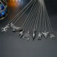 European And American New Punk Rock Hip Hop Tiger Eagle Scorpion Animal Pendant Necklace Personality Retro Silver Necklace main image 1