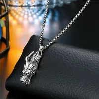 European And American New Punk Rock Hip Hop Tiger Eagle Scorpion Animal Pendant Necklace Personality Retro Silver Necklace sku image 6