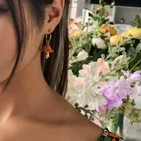 Hot Sale Creative Dream Cute Small Mushroom Drip Earrings Colorful Drip Mushroom Earrings Wholesale Nihaowholesale main image 2