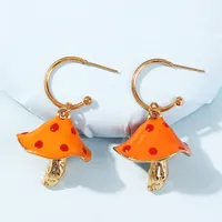 Hot Sale Creative Dream Cute Small Mushroom Drip Earrings Colorful Drip Mushroom Earrings Wholesale Nihaowholesale main image 4