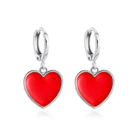 New Fashion Red Small Love Earrings Simple Vitality Girl Peach Heart Earrings Wholesale Nihaowholesale sku image 2