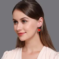New Fashion Red Small Love Earrings Simple Vitality Girl Peach Heart Earrings Wholesale Nihaowholesale main image 5