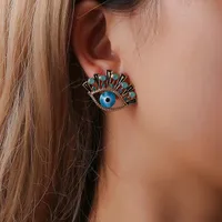 New  Fashion Blue Eyes Earrings Inlaid Rhinestone Eyes Earrings Wholesale Nihaowholesale main image 2