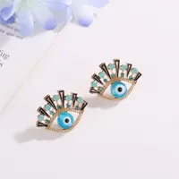 New  Fashion Blue Eyes Earrings Inlaid Rhinestone Eyes Earrings Wholesale Nihaowholesale main image 3