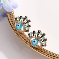 New  Fashion Blue Eyes Earrings Inlaid Rhinestone Eyes Earrings Wholesale Nihaowholesale main image 5