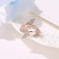 New Opening Ring Hand Ornament Full Diamond Four Butterfly Ring Finger Opening Ring Wholesale Nihaowholesale main image 4