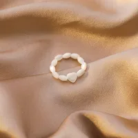 Korean Pearl Rings Women Love Shell Index Finger Ring Wild Design Sense Bracelet Ring Stack Rings main image 3