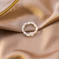 Korean Pearl Rings Women Love Shell Index Finger Ring Wild Design Sense Bracelet Ring Stack Rings sku image 2