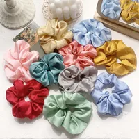 Pure Color Cute Girl Hair Scrunchies Chiffon Fabric Hair Scrunchies   Wholesale Nihaowholesale main image 1