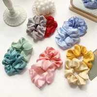 Pure Color Cute Girl Hair Scrunchies Chiffon Fabric Hair Scrunchies   Wholesale Nihaowholesale main image 2