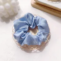 Pure Color Cute Girl Hair Scrunchies Chiffon Fabric Hair Scrunchies   Wholesale Nihaowholesale sku image 1