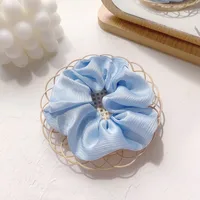 Pure Color Cute Girl Hair Scrunchies Chiffon Fabric Hair Scrunchies   Wholesale Nihaowholesale sku image 2