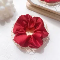 Pure Color Cute Girl Hair Scrunchies Chiffon Fabric Hair Scrunchies   Wholesale Nihaowholesale sku image 4