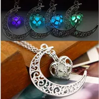 Hot Selling Hollow Moon Heart-shaped Luminous Christmas Alloy Clavicle Chain main image 1